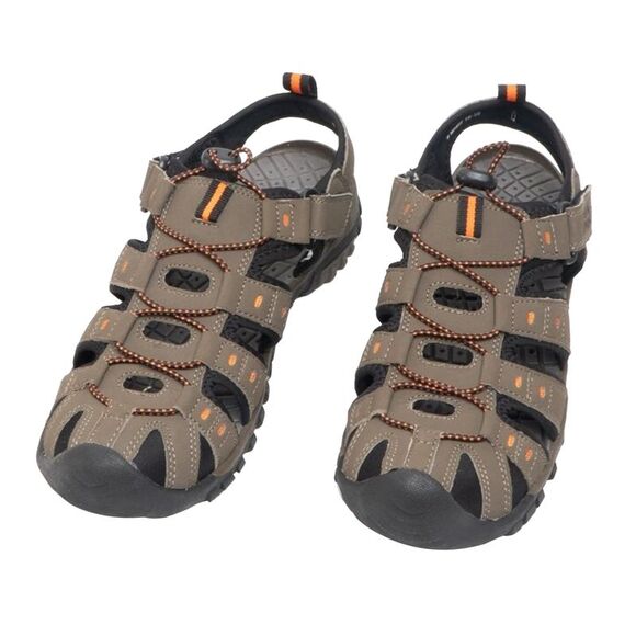 PDQ Youth Boys Toggle & Touch Fastening Synthetic Nubuck Trail Sandals / Dark Ta - Picture 3 of 3